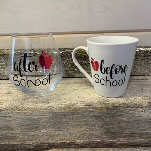 Teacher Gift- Wine Glass & Mug Set